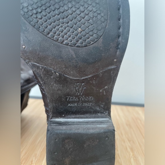 Vera Wang Ozita Leather Layered Brown Moto Boots Women’s Size 6.5 - Picture 15 of 15